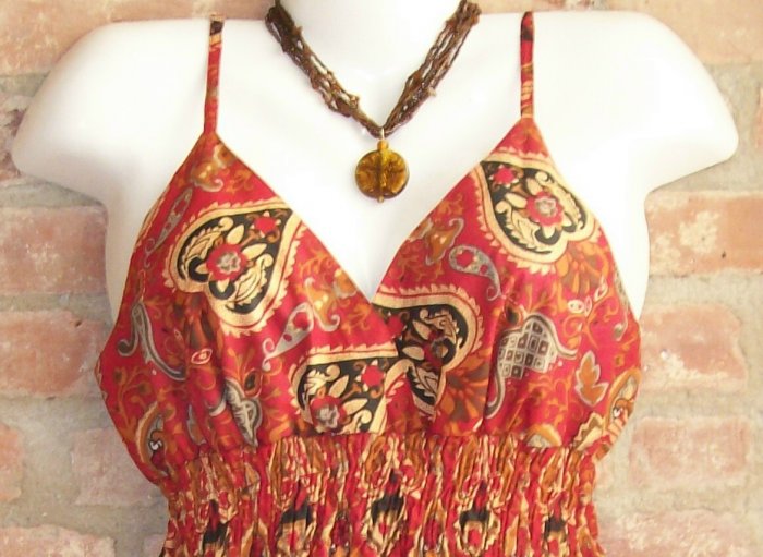 OutFitKit empire smock waist rich moroccan color print dress with accessories