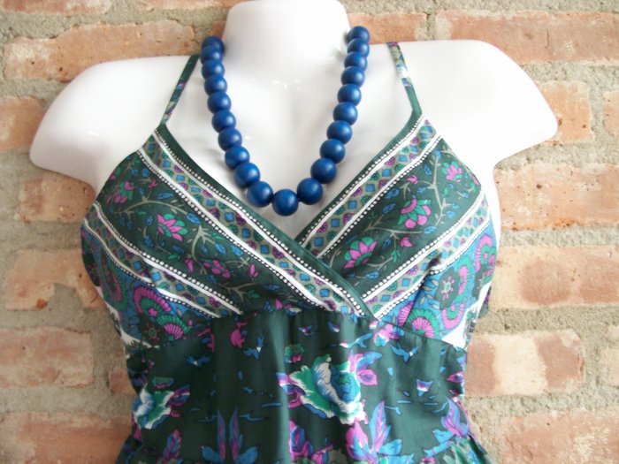 OutFitKit sleeveless empire waist sun dress aqua, purple, blue with accessories