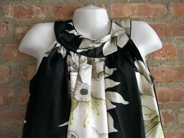 OutFitKit satin black retro print flower baby doll mini dress with accessories