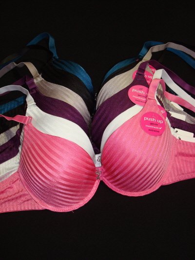 6 Max Push Up Striped Bra lot SI68D