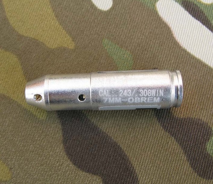 CAL: .243 / .308 WIN 7MM-08 REM CARTRIDGE RED LASER BORE SIGHTER BORESIGHTER