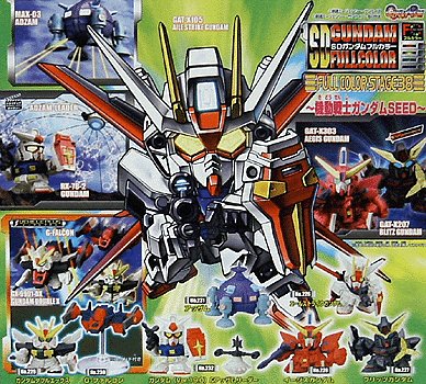 Gashapon SD Gundam Part 38 Seed Adzam Double X Aegis Blitz Aile Strike G-Falcon