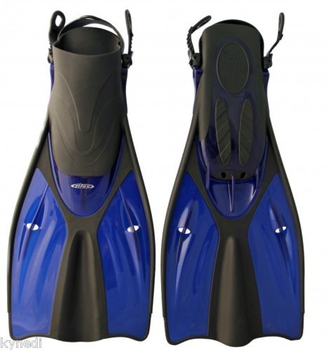 2011 TILOS GETAWAY TRAVEL SNORKELING & SWIM FINS; BLUE