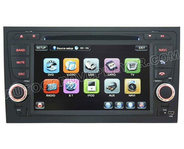 Audi A4 DVD GPS Navigation player with 7" Digital Touchscreen / PIP RDS Bluetooth