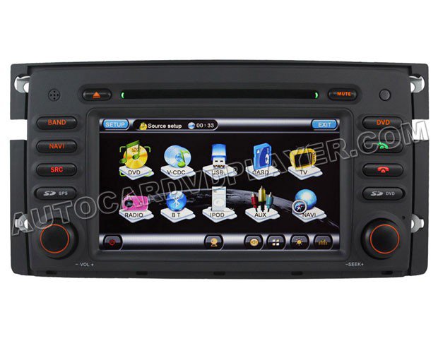 Car DVD Player with GPS navigation 7" HD touchscreen iPod-control for 2008-2010 Smart Fortwo