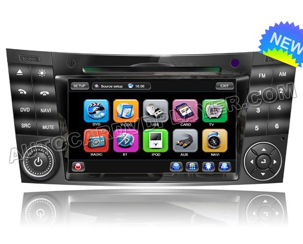 7" Touchscreen DVD Player with GPS Navigation and BT iPod FM PIP RDS for Benz E-Class