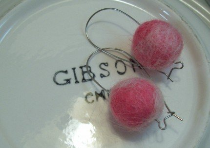 Felted Bead Earrings in Any Color