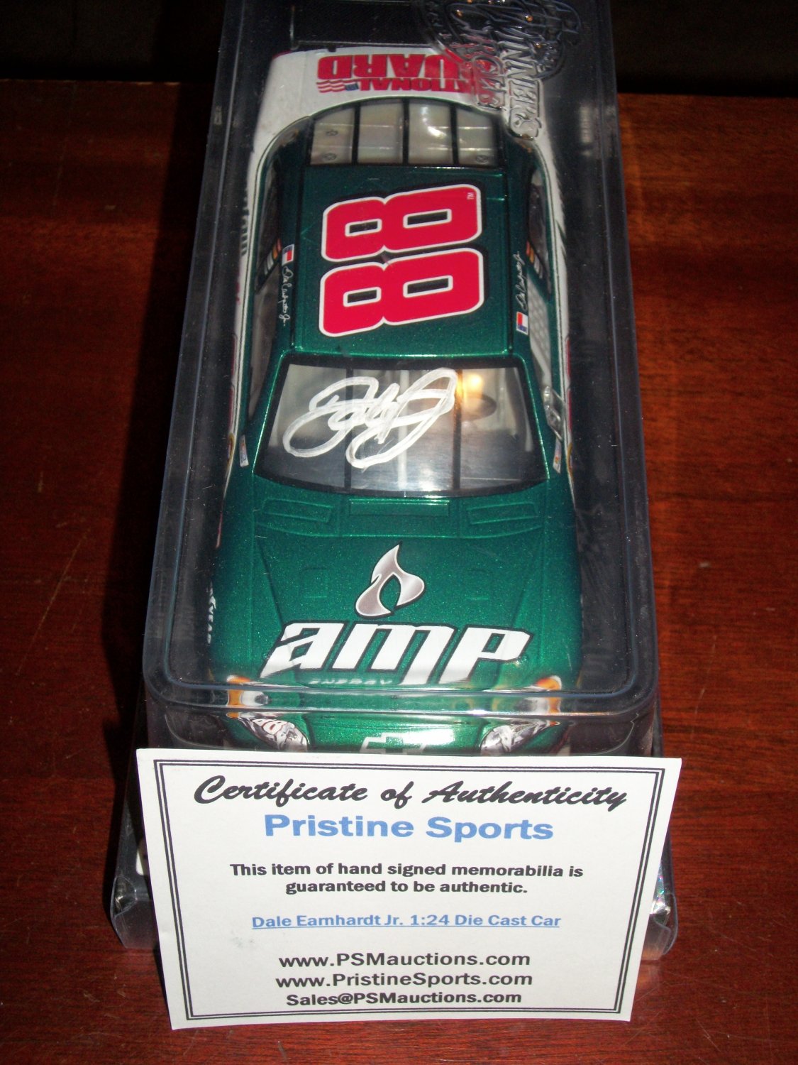 Dale Earnhardt Jr autographed 1:24 green National Guard car