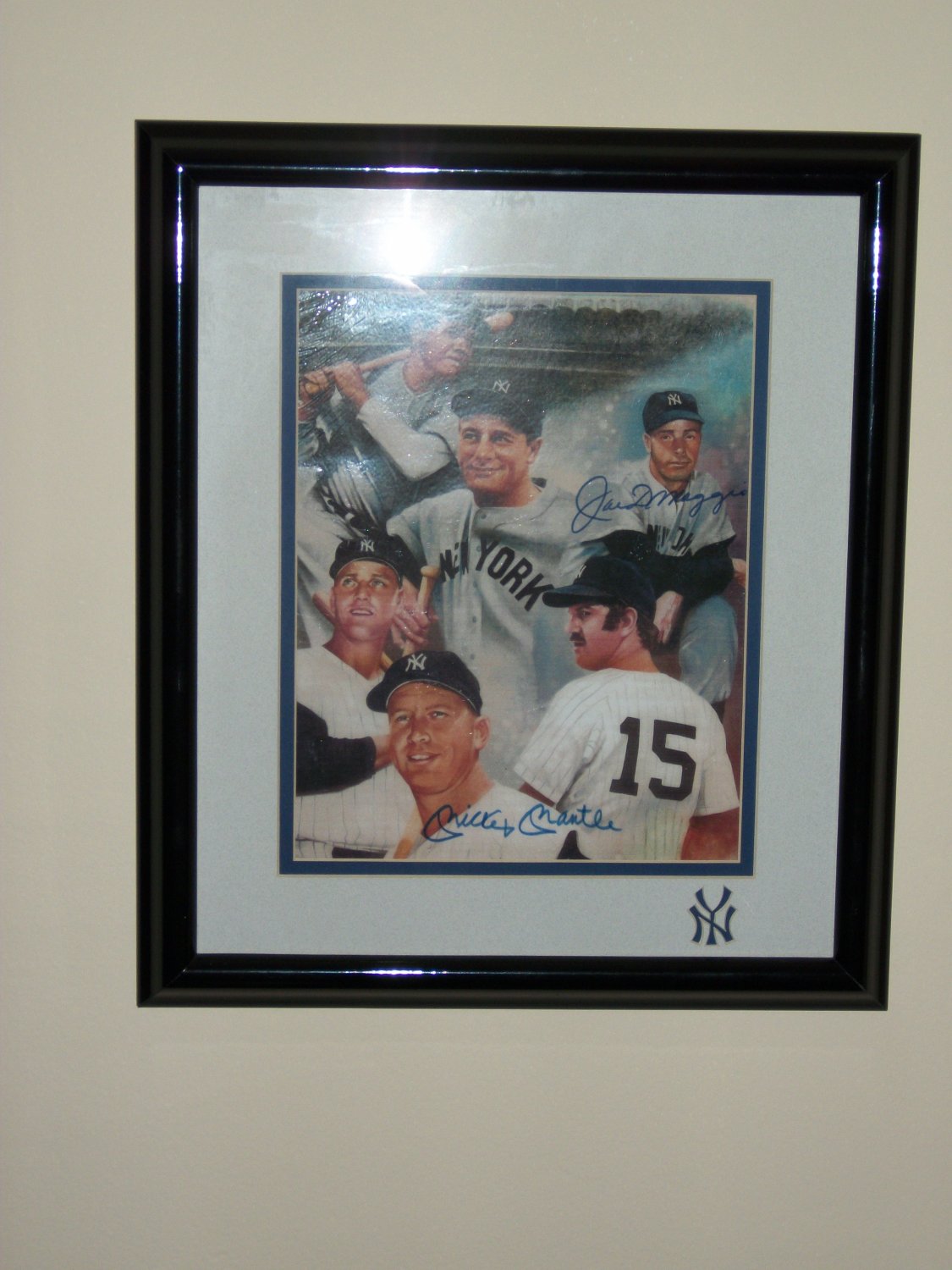 Mickey Mantle+Joe Dimaggio signed 8x10 photo