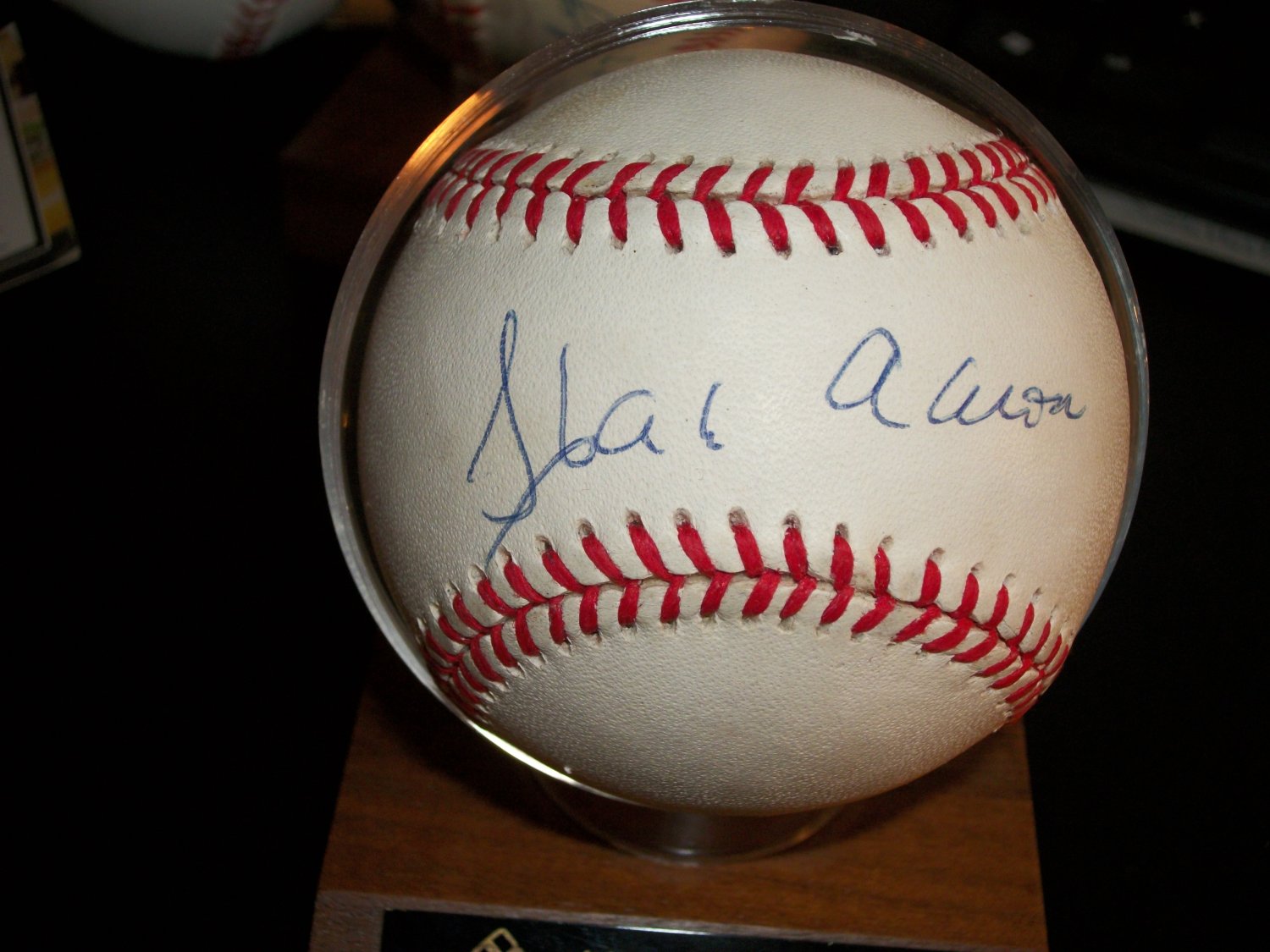 Hank Aaron autographed authentic MLB baseball