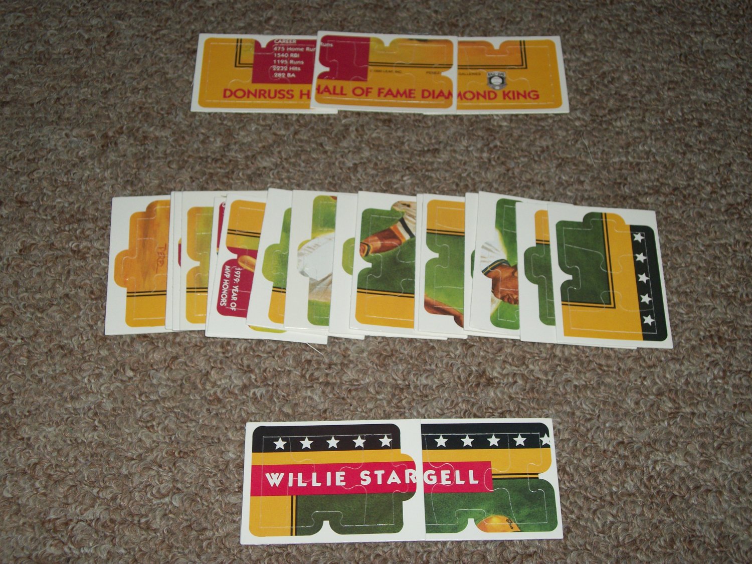 1991 Willie Stargell Donruss Diamond King Puzzle-Complete Set