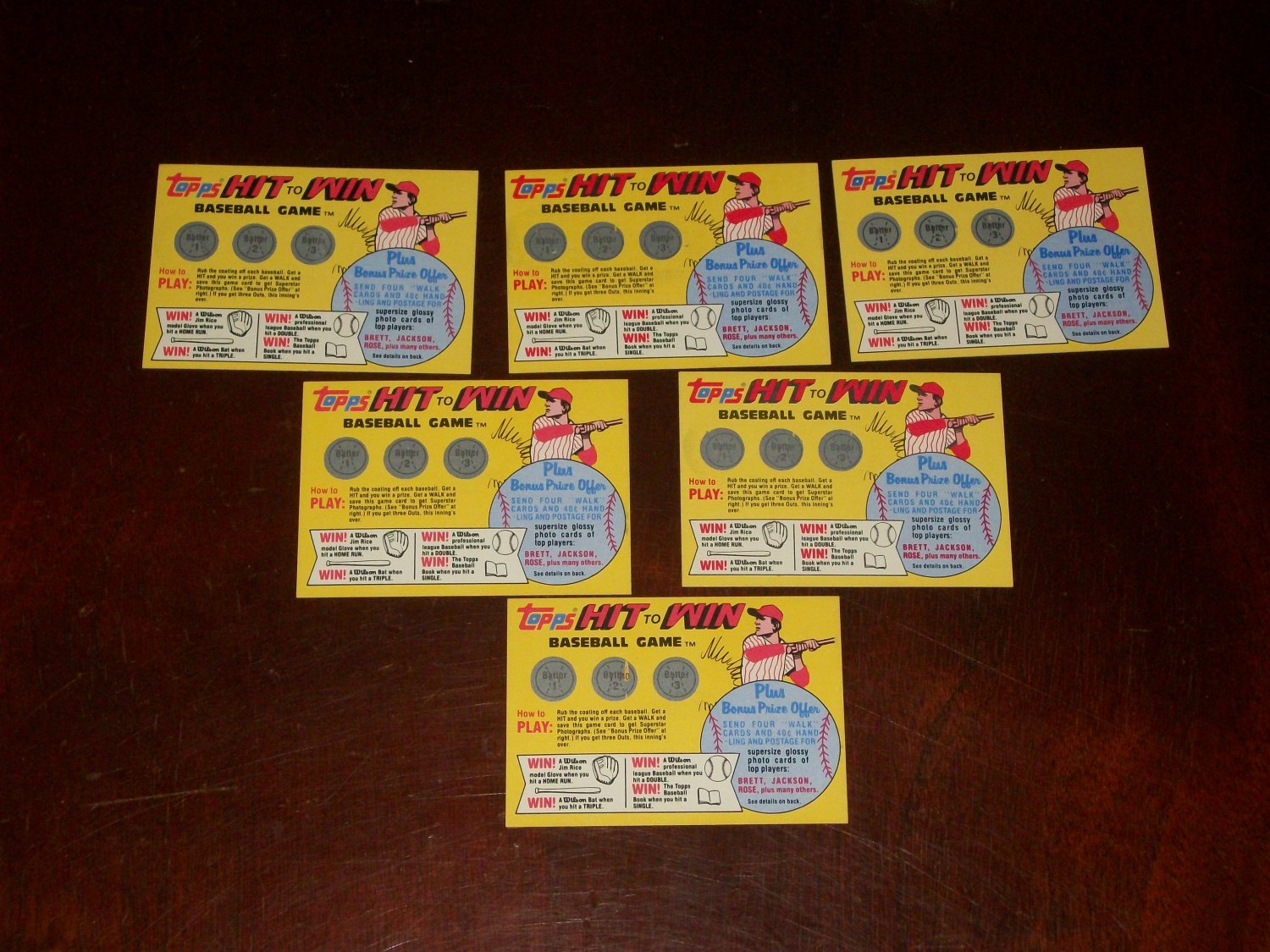 1981 Topps "Hit to Win" baseball game expired inserts-12 pk