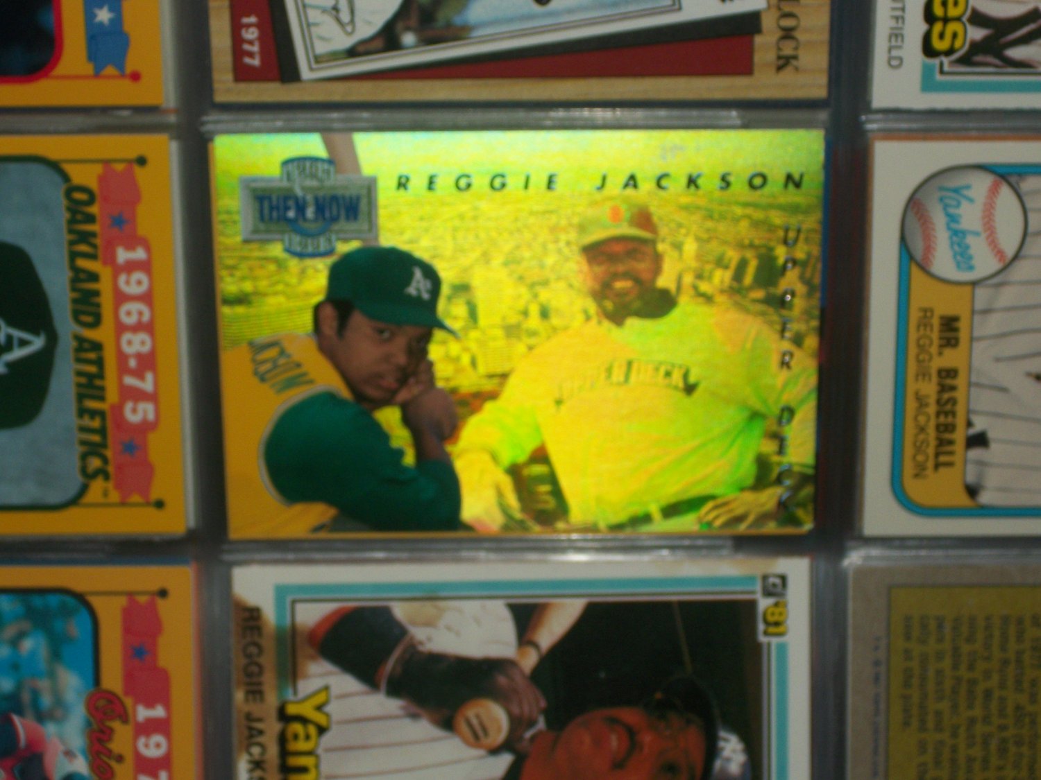 Reggie Jackson 1993 Upper Deck- Then and Now Hologram card