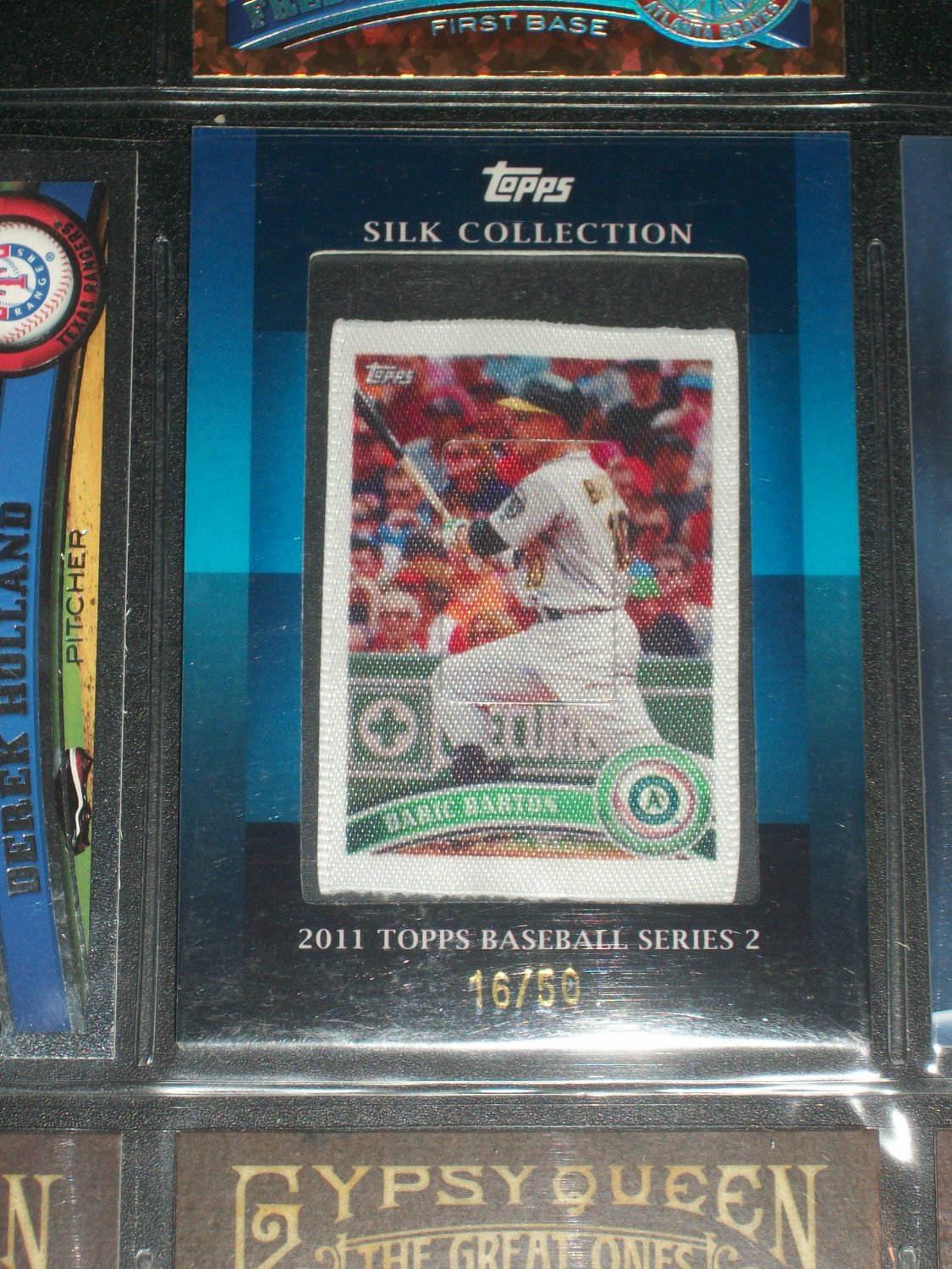 RARE Daric Barton 2011 Topps Silk Collection Series 2 Baseball card #16/50
