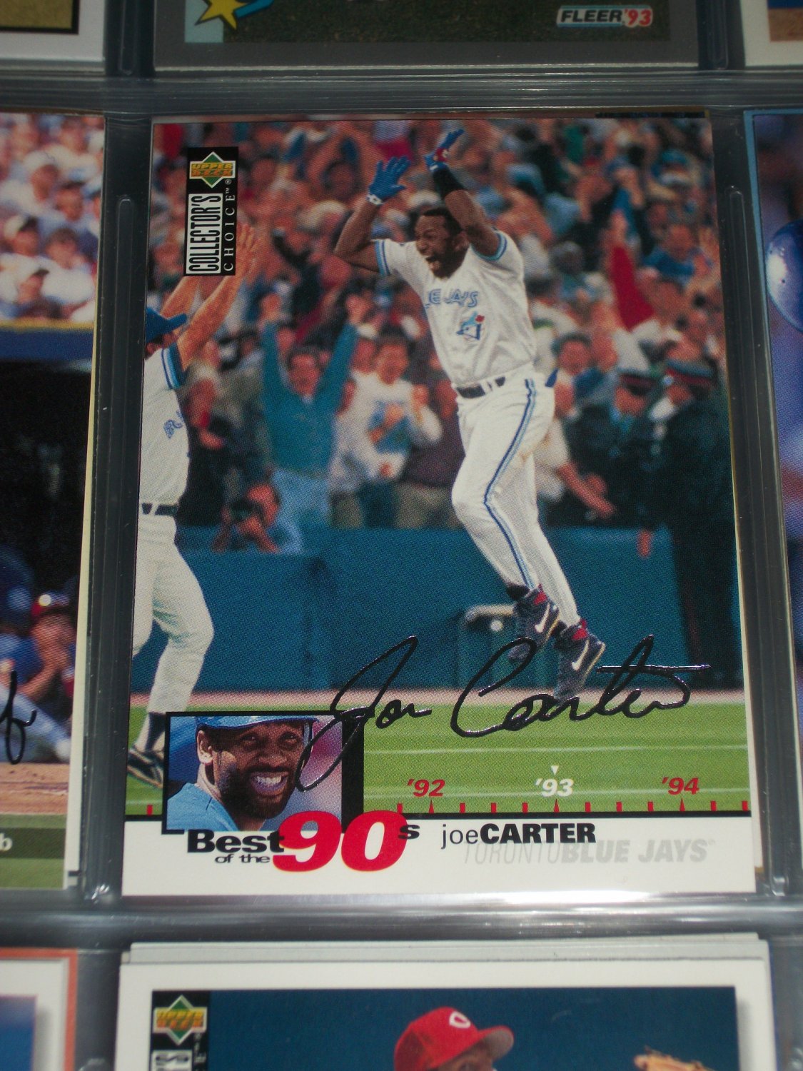 Joe Carter 1995 Upper Deck Baseball- Best of the 90's Silver Signature