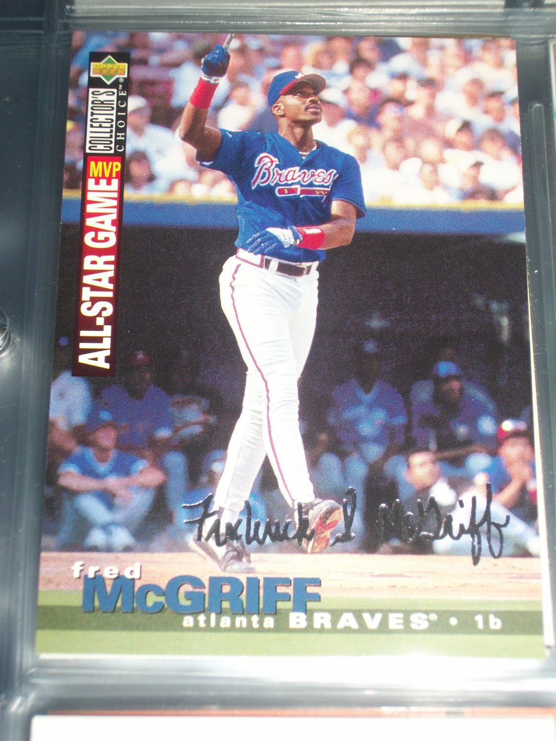 Fred McGriff 95 UD Collectors Choice- All Star Game MVP with Silver Signature