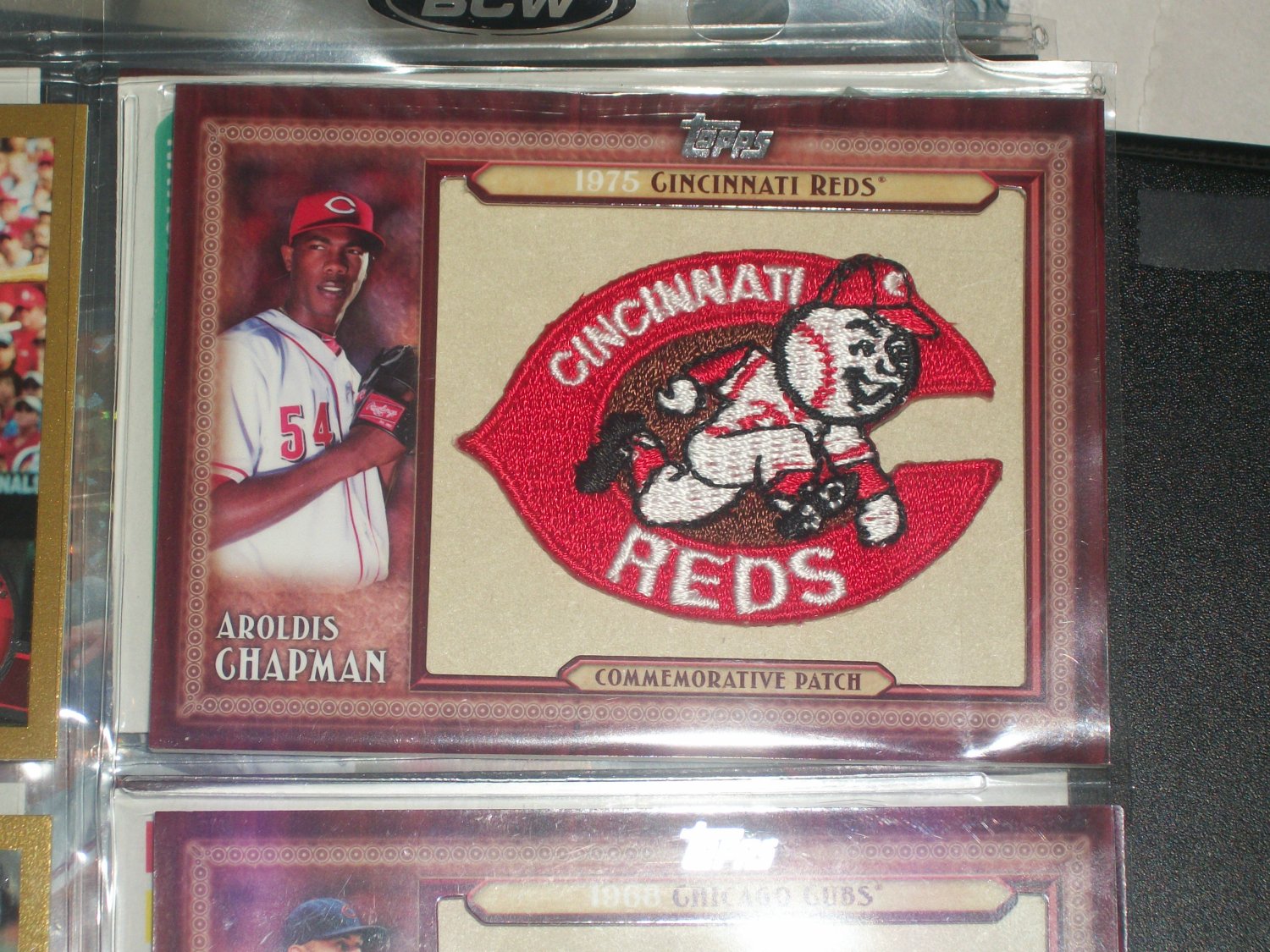 Aroldis Chapman 2011 Topps RARE REDS Throwback Manufactured Patch Card