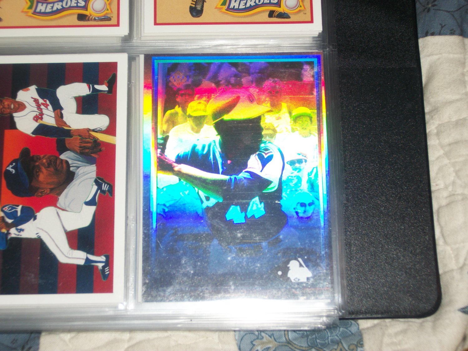 Hank Aaron 91 UD Heroes of Baseball Hologram RARE INSERT CARD