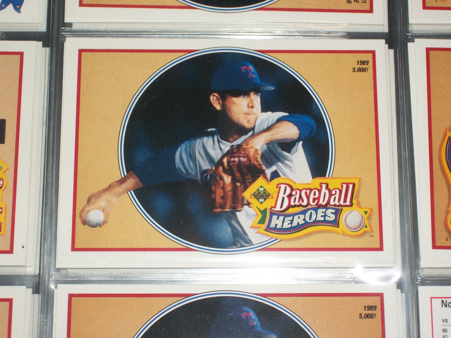 Nolan Ryan 1990 UD Baseball Heroes Insert #15/18- 1989 5,000!