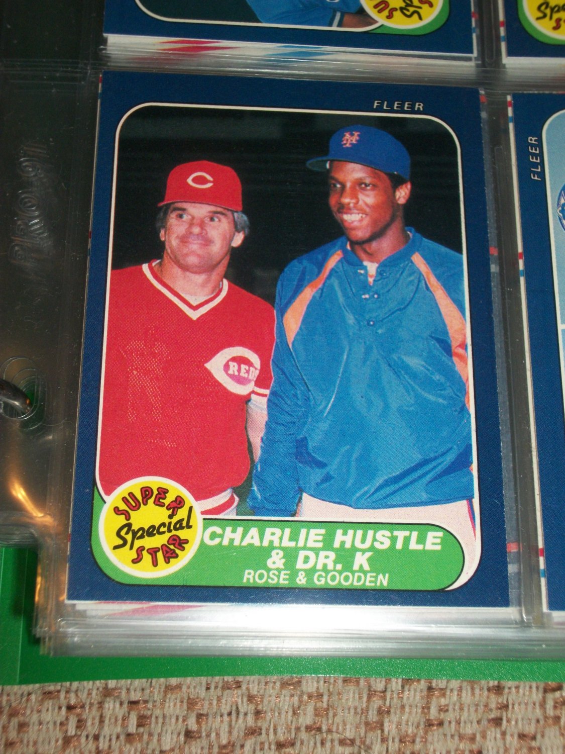 Rare 86 Fleer "Super Star Special" Rose+Gooden Baseball Card