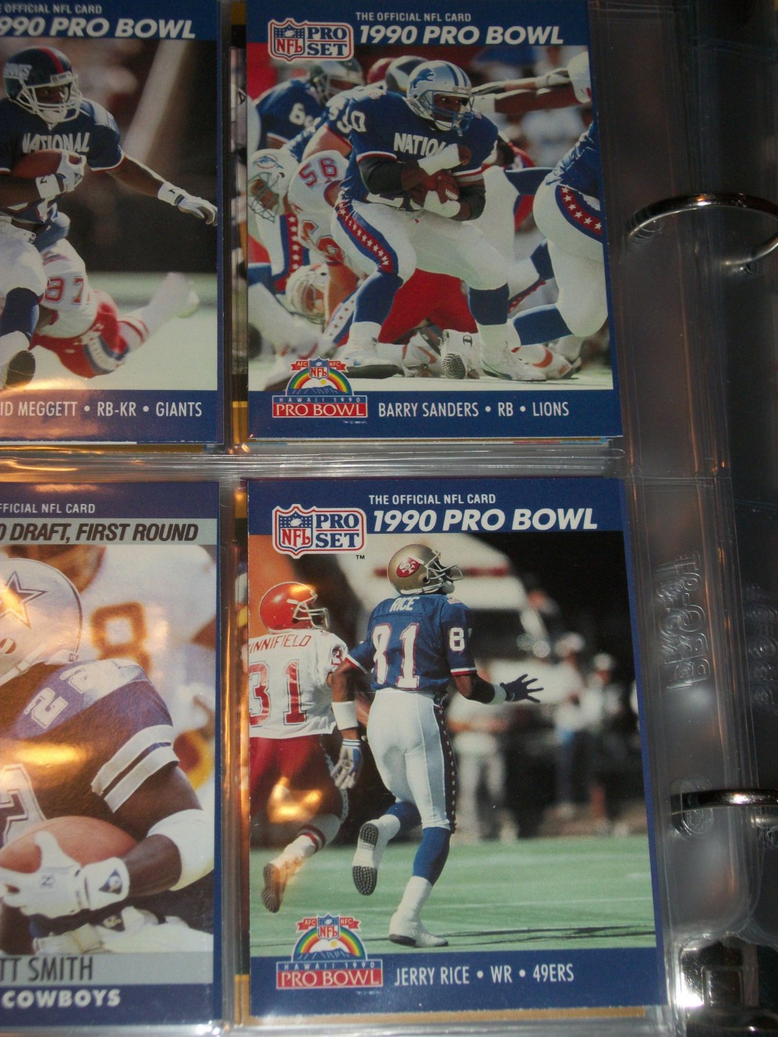 Jerry Rice+Barry Sanders 1990 Pro Set "Pro Bowl" Football Cards