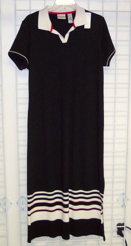 Villager Sport Petite Black Knit Dress Size L 109-356 Once Is Never Enough