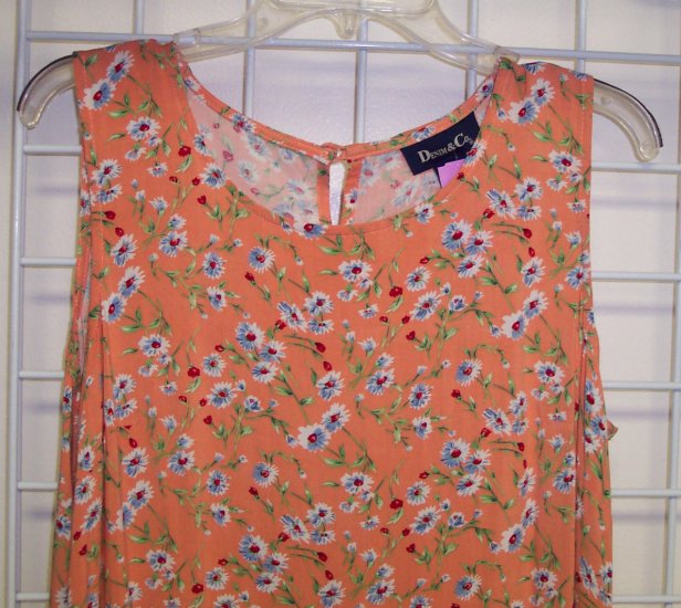 Denim & Co Floral Print Dress Size L 192-320 Once Is Never Enough