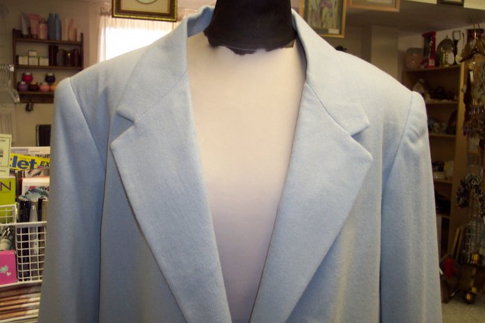 NWT Sag Harbor Powder Blue Single Breasted Blazer Jacket Size 14 101-435 Once Is Never Enough