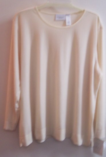 Liz Claiborne Woman Velour Velvet Top Shirt Size 2X XXL 101-1679 Once Is Never Enough
