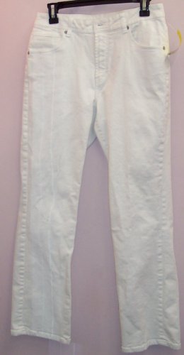 Chico's Platinum White Denim Pants Jeans Size 1 686-73