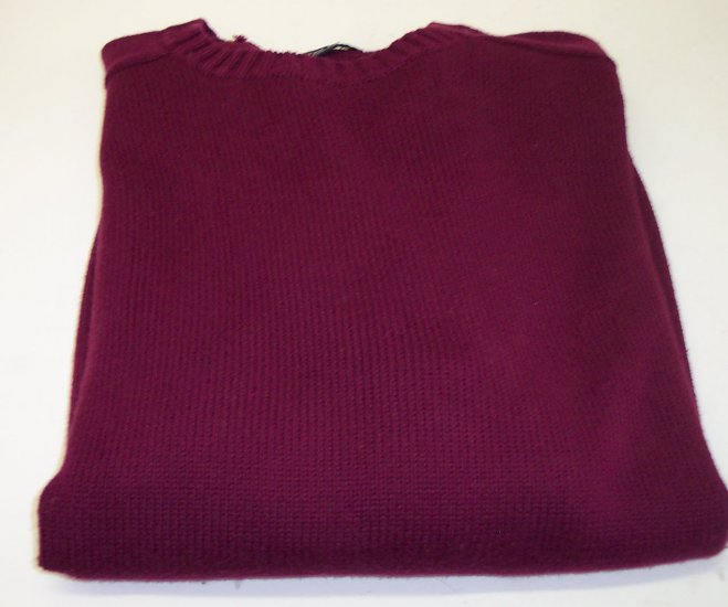 Lands End Men's Cotton Sweater Crew Neckline ~ Like New ~ XL ~ Burgundy ~ 660-67