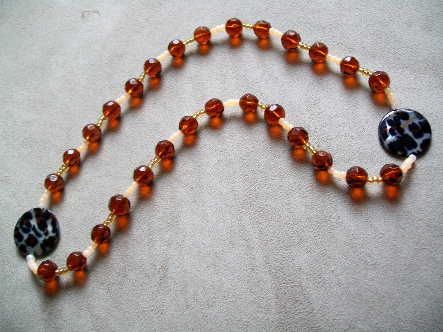 Sweater Necklace-Gold and Amber