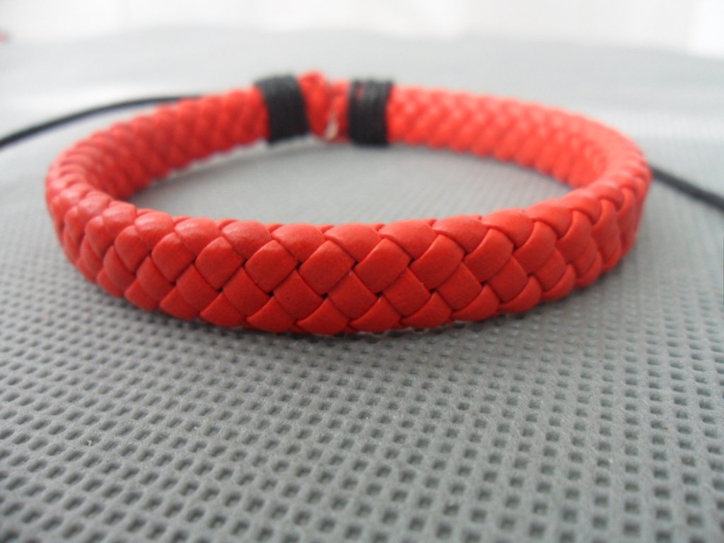 Adjustable red leather Cotton Rope Woven Bracelets 5S