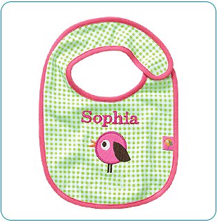 Tiny Tillia Green Gingham Bib - Personalizable
