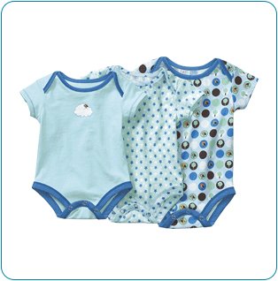 Tiny Tillia Blue Growing Bodysuit 3-Size Pack (3-9 months)