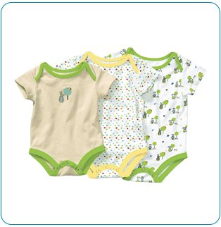 Tiny Tillia Green Growing Bodysuit 3-Size Pack (3-9 months)