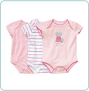 Tiny Tillia 3-Pack Pink Single-Size Bodysuit (3-6 months)