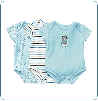 Tiny Tillia 3-Pack Blue Single-Size Bodysuit (9-12 months)