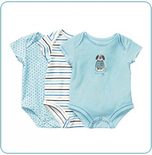 Tiny Tillia 3-Pack Blue Single-Size Bodysuit (9-12 months)