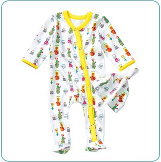 Tiny Tillia Yellow Footed Coverall + Hat (3-6 months)