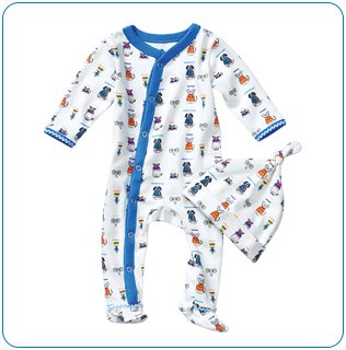 Tiny Tillia Blue Footed Coverall + Hat (9-12 months)