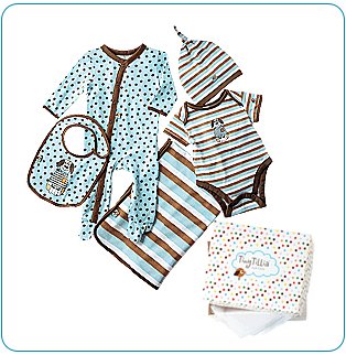 Tiny Tillia Blue 5-Piece Layette Gift Set (0-3 months)