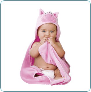 Tiny Tillia Dilly Pig Hooded Bath Towel