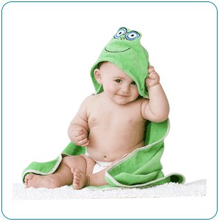 Tiny Tillia Trace Frog Hooded Bath Towel