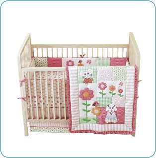 Tiny Tillia 4-Piece Pink Crib Bedding Set