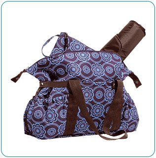 The Tiny Tillia Essential Diaper Bag: Blue Florette - Avon