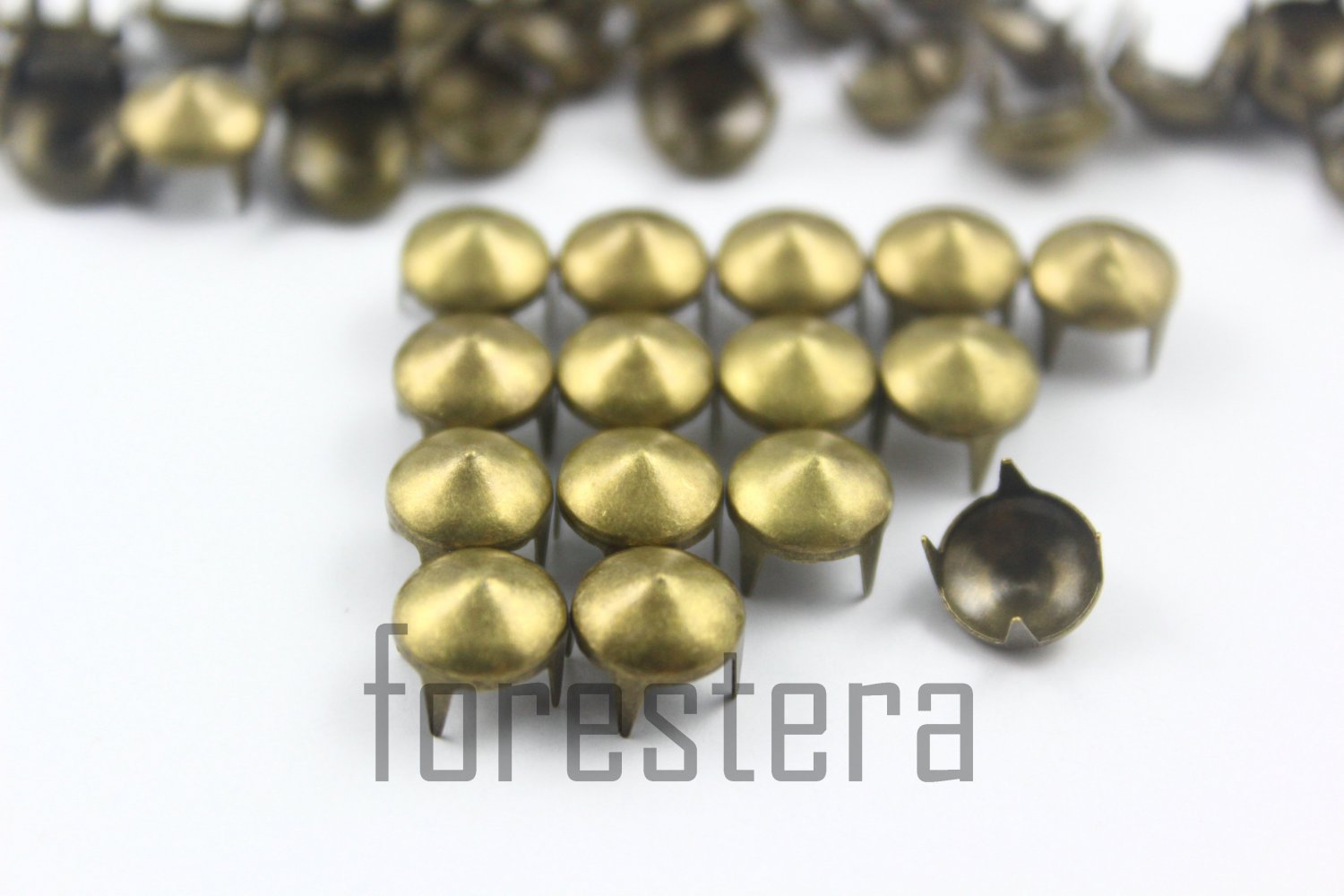 100 8mm Antique Brass Cone Conical Studs DIY Studs Metal Studs Craft Studs Spike (BC08)