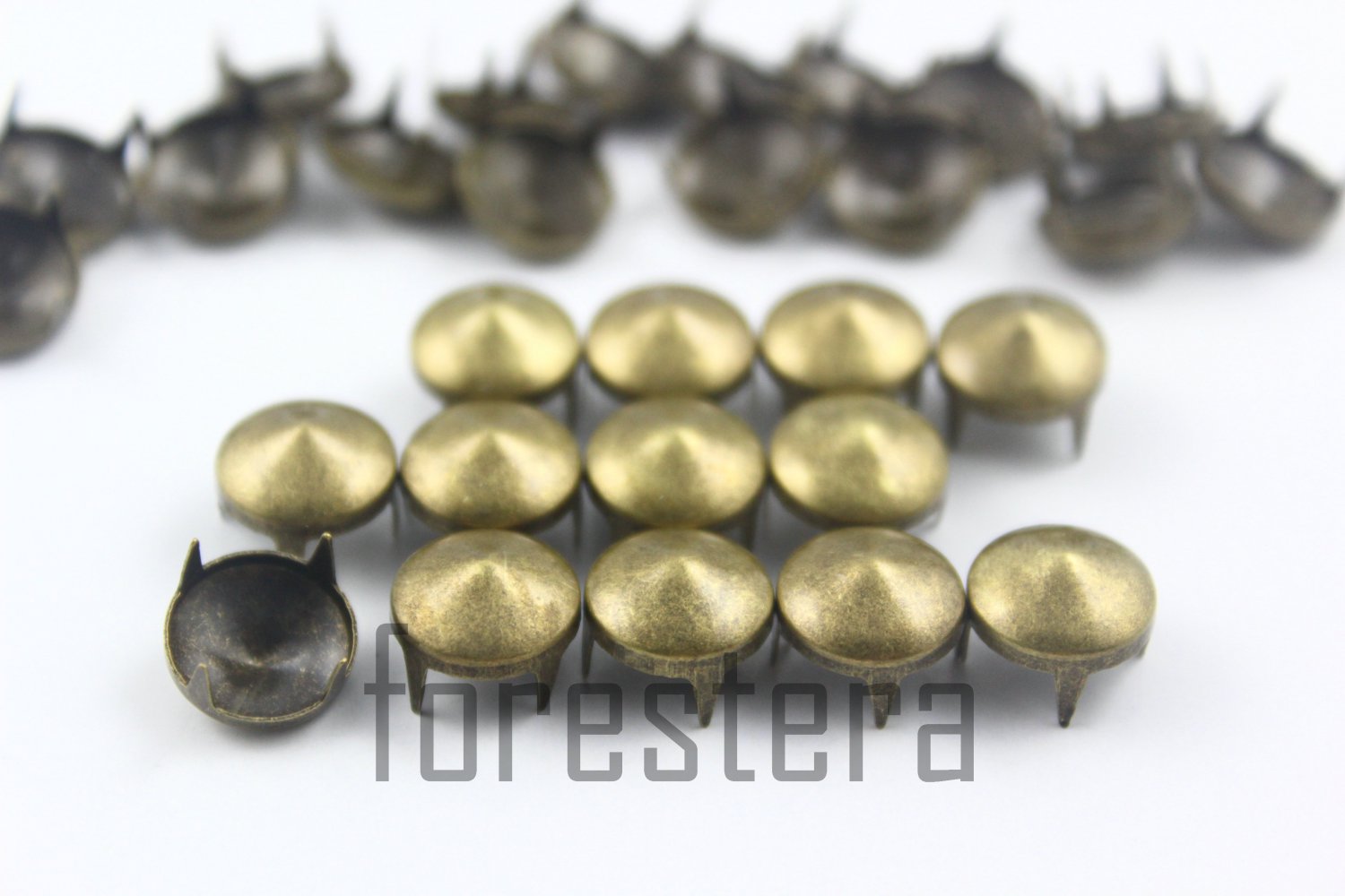 100 10mm Antique Brass Cone Conical Studs DIY Studs Metal Studs Craft Studs Spike (BC10)