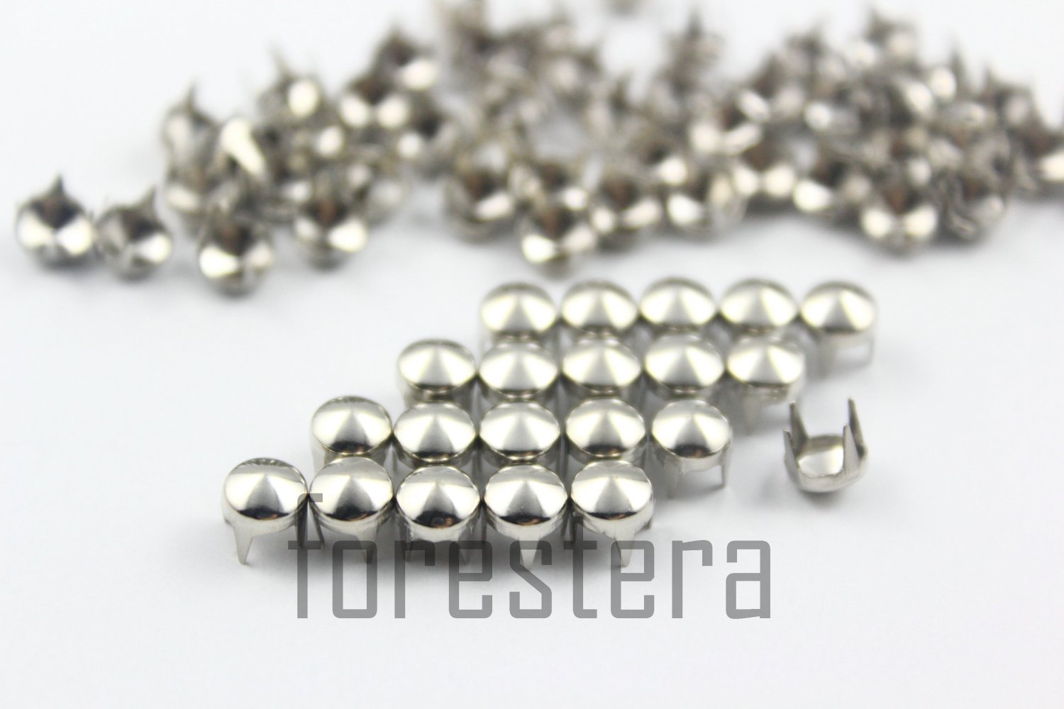 100 5mm Silver Cone Conical Studs DIY Studs Metal Studs Craft Studs Spike (SC05)