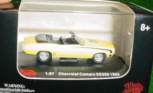 1/87 Chevy Camaro Convertible 1969 SS 396 HO Scale Lifelike Train Layout Diecast